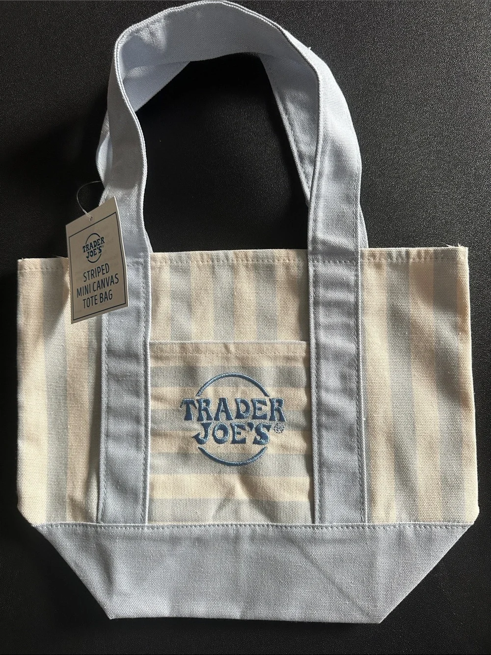 Trader Joe’s Pastel Striped Mini Canvas Tote Bag